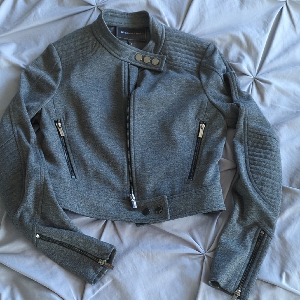 BCBG Cropped Moto Jacket